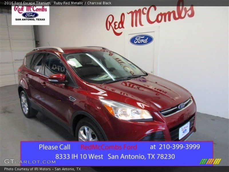 Ruby Red Metallic / Charcoal Black 2016 Ford Escape Titanium