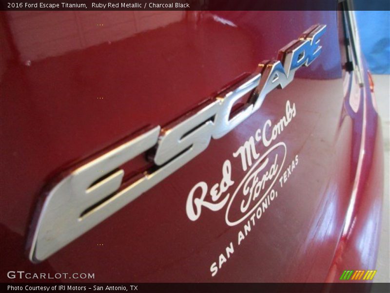 Ruby Red Metallic / Charcoal Black 2016 Ford Escape Titanium