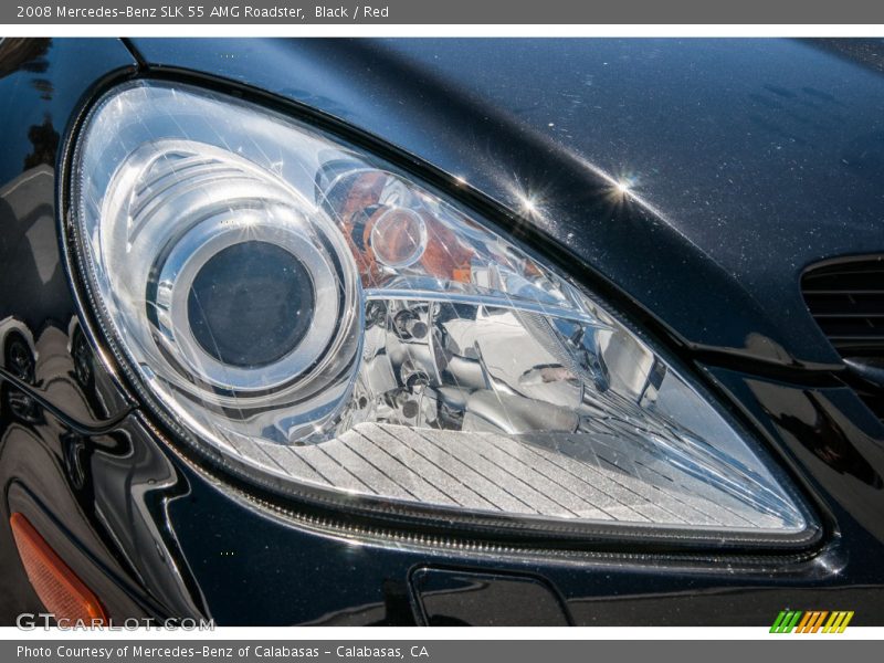 Black / Red 2008 Mercedes-Benz SLK 55 AMG Roadster