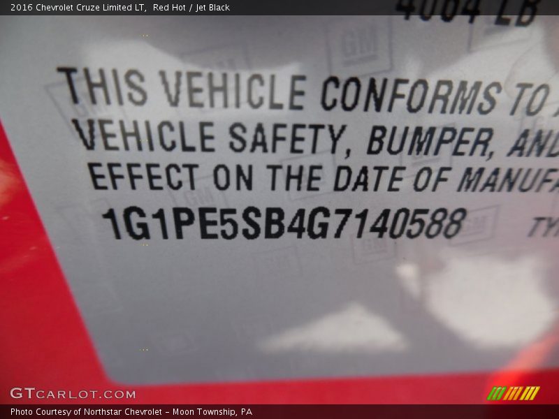 Red Hot / Jet Black 2016 Chevrolet Cruze Limited LT