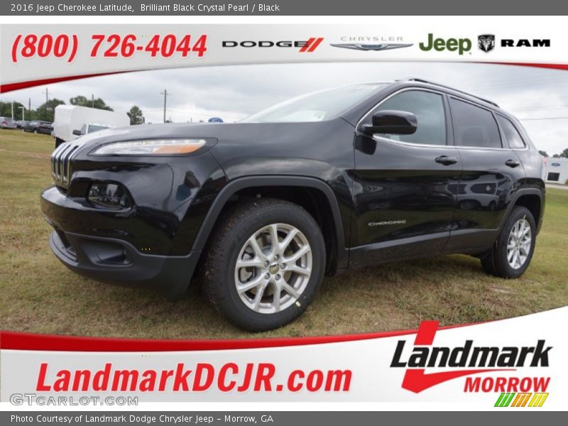 Brilliant Black Crystal Pearl / Black 2016 Jeep Cherokee Latitude