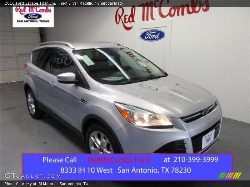 Ingot Silver Metallic / Charcoal Black 2016 Ford Escape Titanium