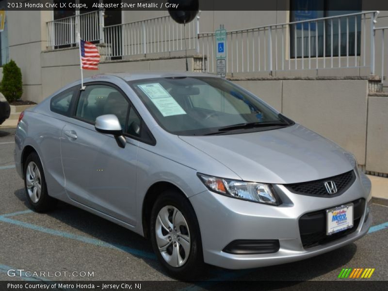 Alabaster Silver Metallic / Gray 2013 Honda Civic LX Coupe
