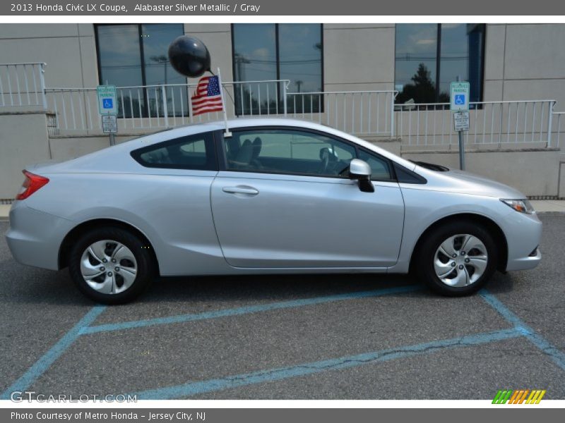 Alabaster Silver Metallic / Gray 2013 Honda Civic LX Coupe