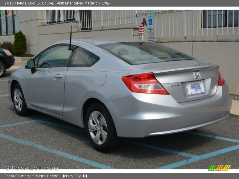 Alabaster Silver Metallic / Gray 2013 Honda Civic LX Coupe