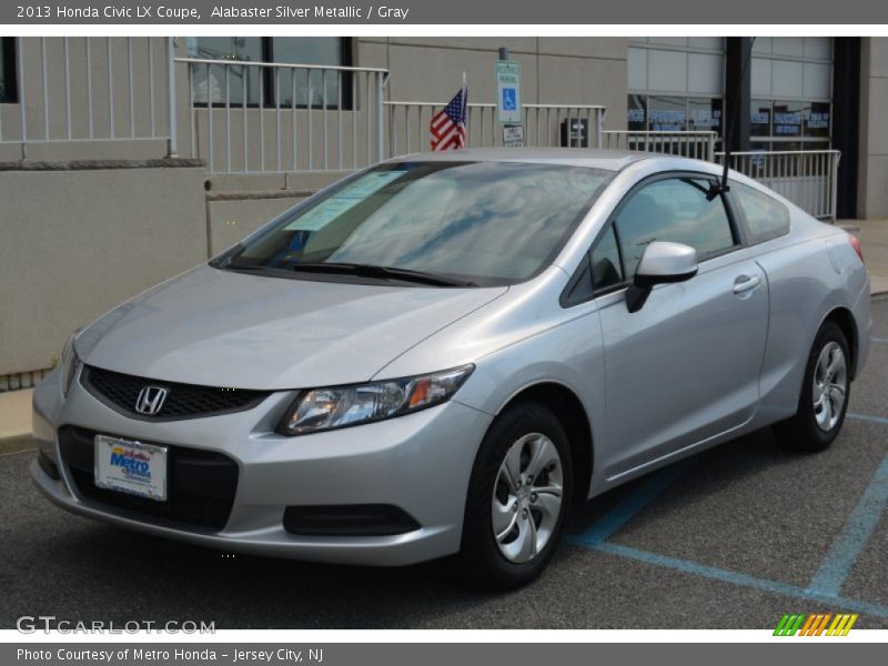 Alabaster Silver Metallic / Gray 2013 Honda Civic LX Coupe