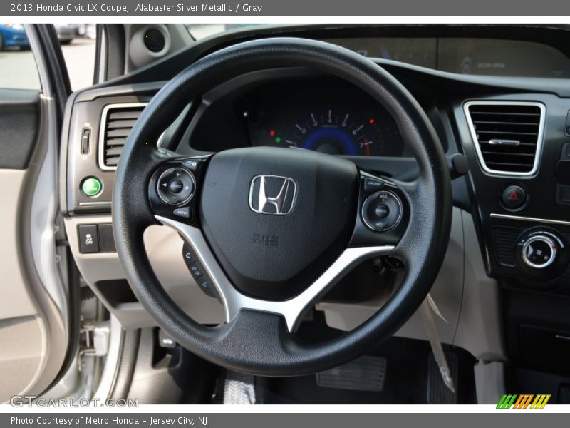 Alabaster Silver Metallic / Gray 2013 Honda Civic LX Coupe
