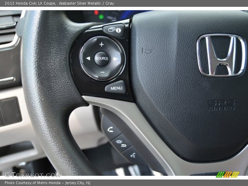 Alabaster Silver Metallic / Gray 2013 Honda Civic LX Coupe
