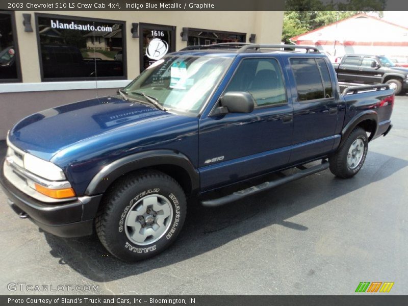 Indigo Blue Metallic / Graphite 2003 Chevrolet S10 LS Crew Cab 4x4