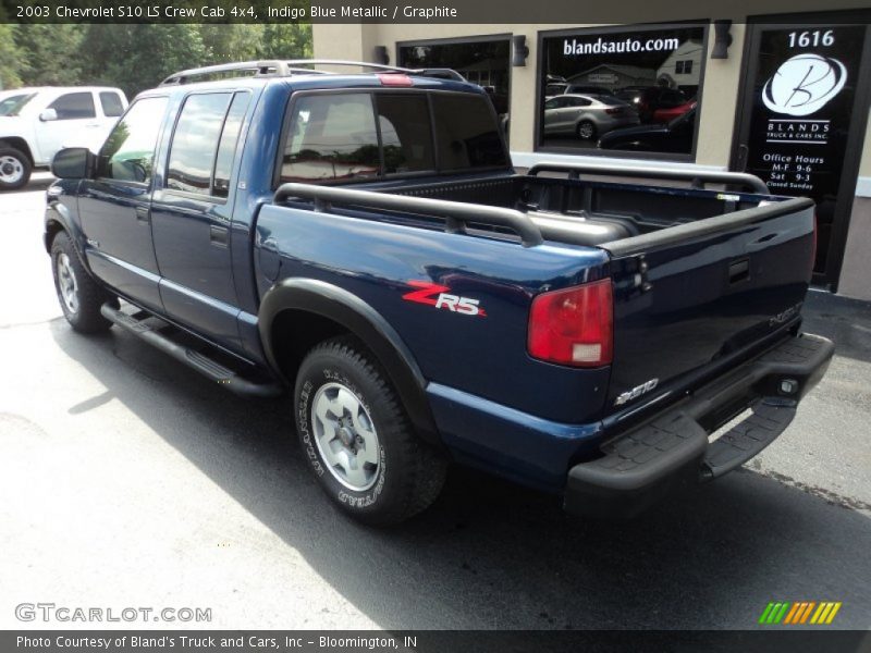Indigo Blue Metallic / Graphite 2003 Chevrolet S10 LS Crew Cab 4x4