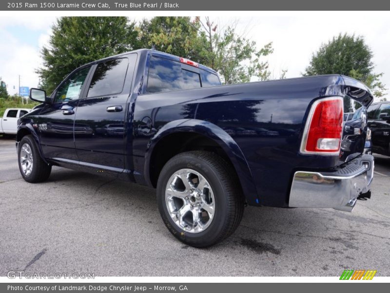 True Blue Pearl / Black 2015 Ram 1500 Laramie Crew Cab