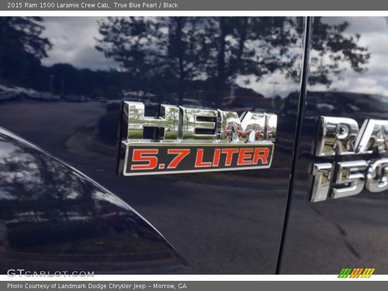 True Blue Pearl / Black 2015 Ram 1500 Laramie Crew Cab