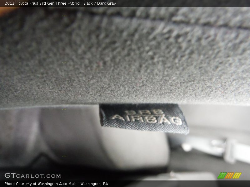 Black / Dark Gray 2012 Toyota Prius 3rd Gen Three Hybrid