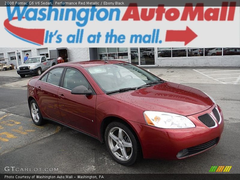 Performance Red Metallic / Ebony Black 2008 Pontiac G6 V6 Sedan