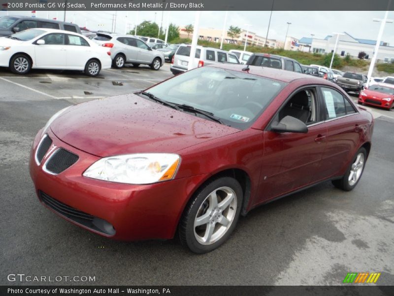 Performance Red Metallic / Ebony Black 2008 Pontiac G6 V6 Sedan