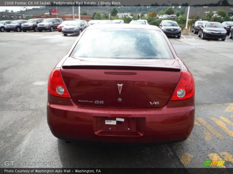 Performance Red Metallic / Ebony Black 2008 Pontiac G6 V6 Sedan