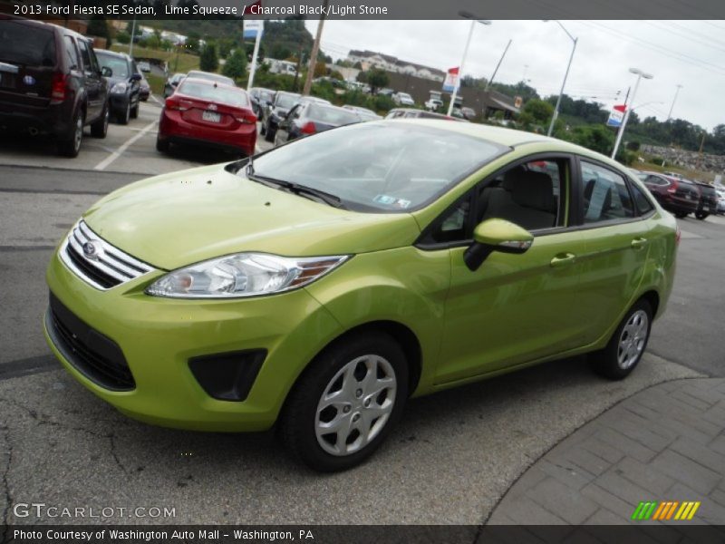 Lime Squeeze / Charcoal Black/Light Stone 2013 Ford Fiesta SE Sedan