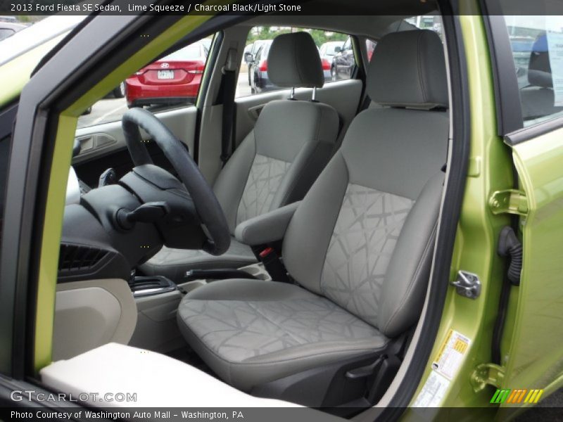 Lime Squeeze / Charcoal Black/Light Stone 2013 Ford Fiesta SE Sedan