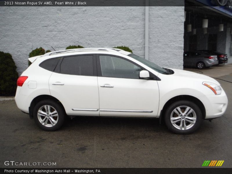 Pearl White / Black 2013 Nissan Rogue SV AWD