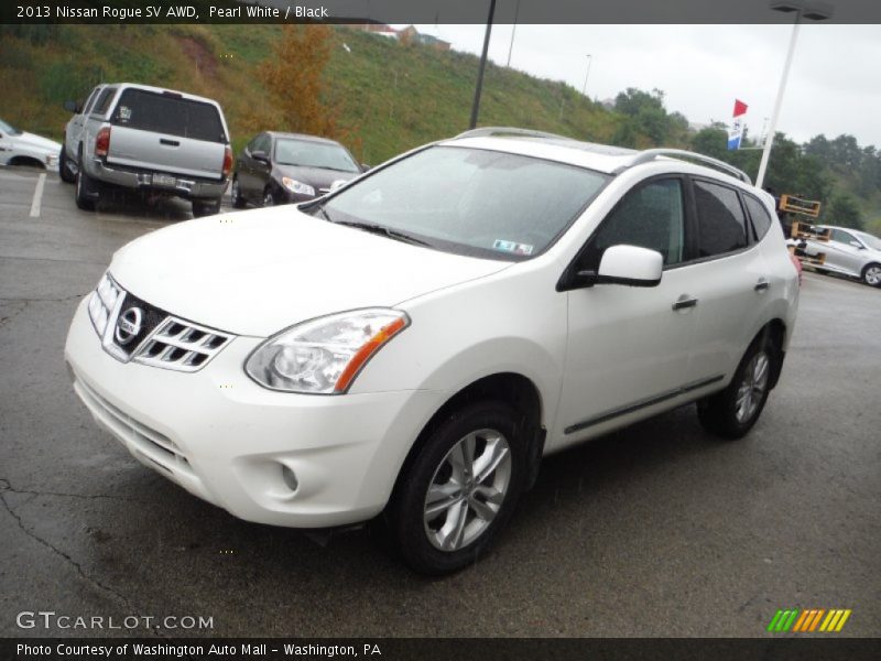 Pearl White / Black 2013 Nissan Rogue SV AWD