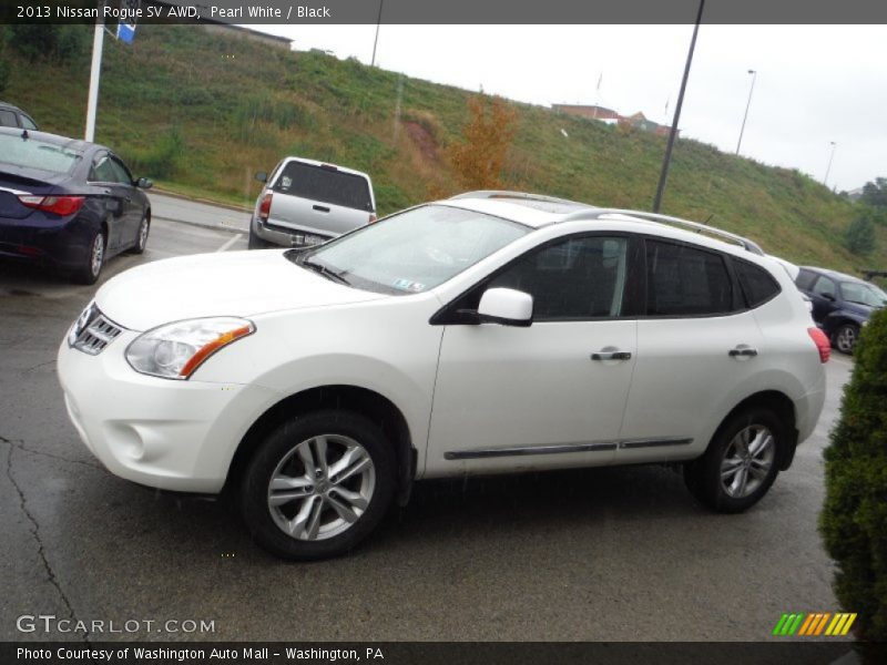 Pearl White / Black 2013 Nissan Rogue SV AWD