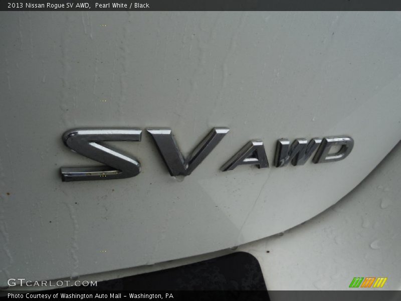 Pearl White / Black 2013 Nissan Rogue SV AWD