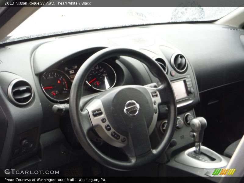 Pearl White / Black 2013 Nissan Rogue SV AWD