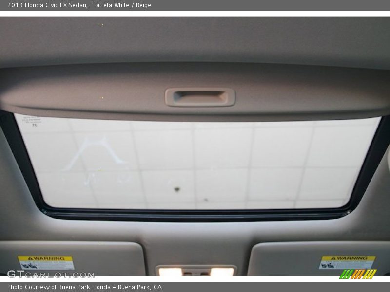 Taffeta White / Beige 2013 Honda Civic EX Sedan