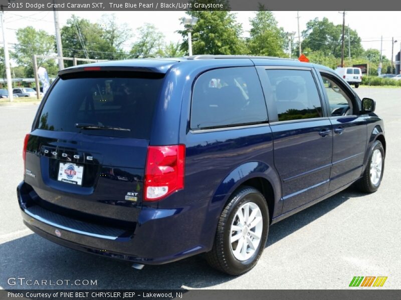 True Blue Pearl / Black/Light Graystone 2015 Dodge Grand Caravan SXT