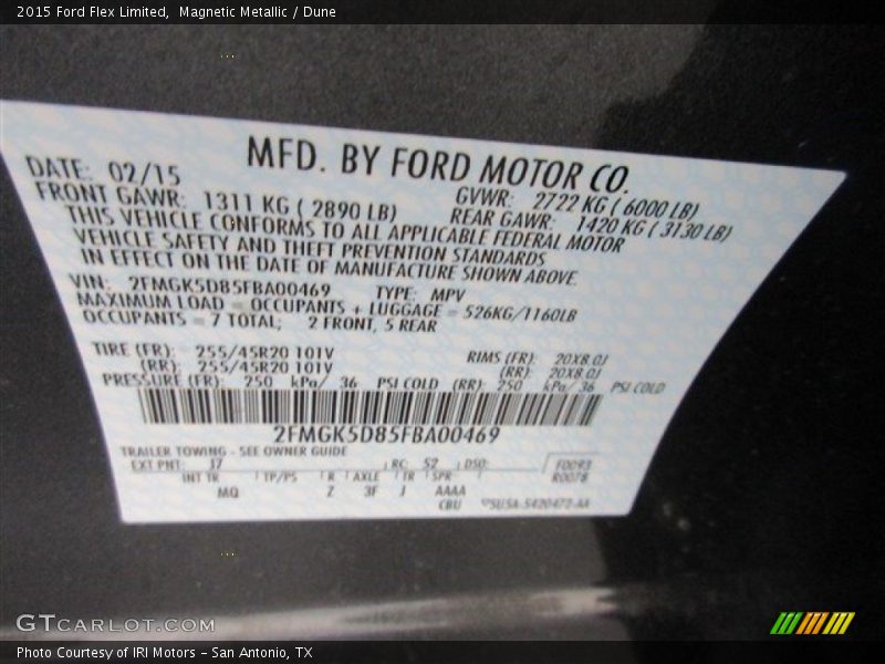 Magnetic Metallic / Dune 2015 Ford Flex Limited