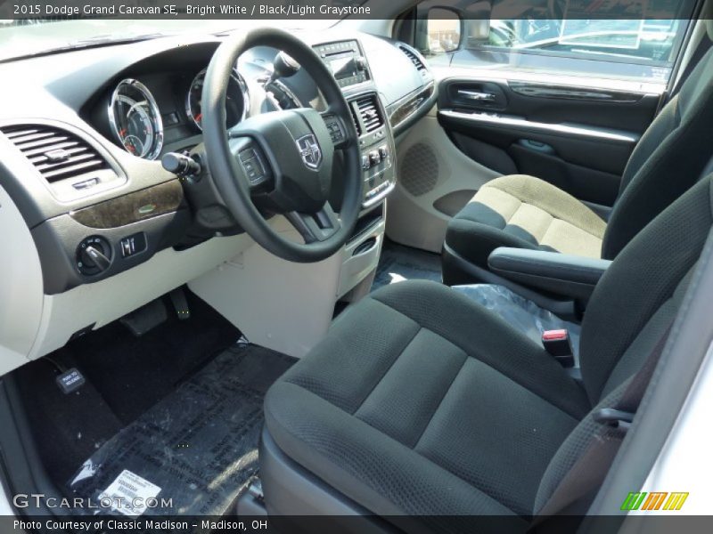 Bright White / Black/Light Graystone 2015 Dodge Grand Caravan SE