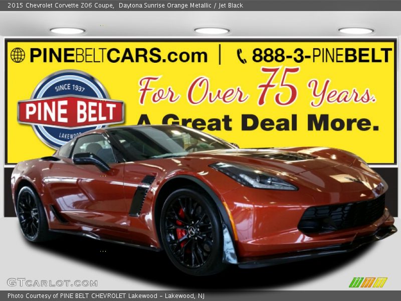 Daytona Sunrise Orange Metallic / Jet Black 2015 Chevrolet Corvette Z06 Coupe