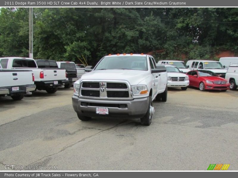 Bright White / Dark Slate Gray/Medium Graystone 2011 Dodge Ram 3500 HD SLT Crew Cab 4x4 Dually