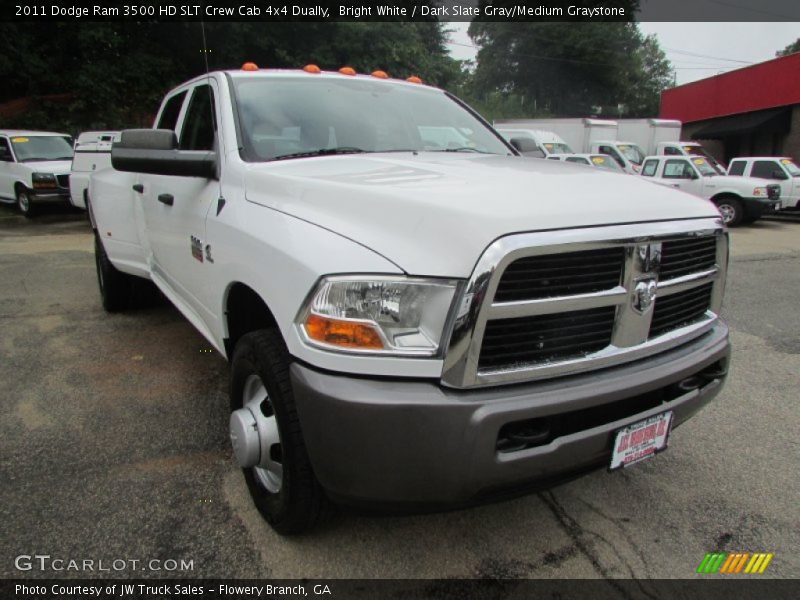 Bright White / Dark Slate Gray/Medium Graystone 2011 Dodge Ram 3500 HD SLT Crew Cab 4x4 Dually