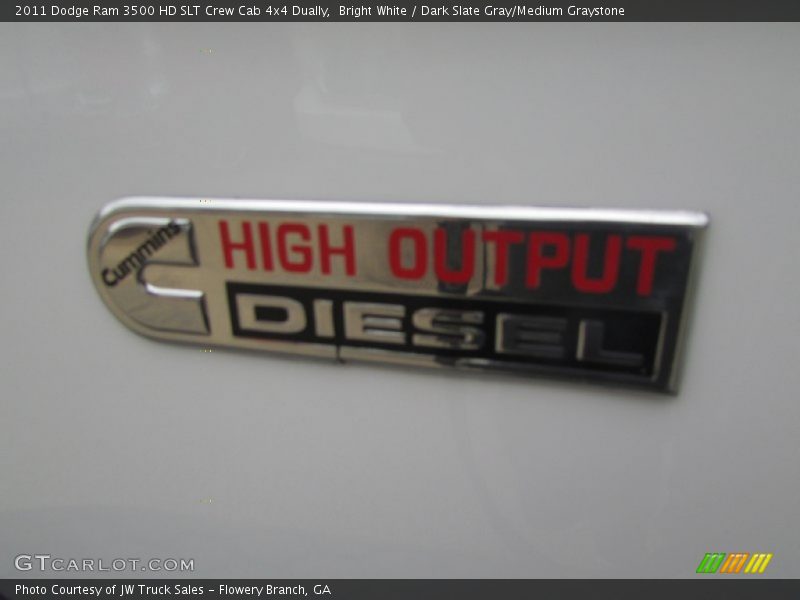 Bright White / Dark Slate Gray/Medium Graystone 2011 Dodge Ram 3500 HD SLT Crew Cab 4x4 Dually