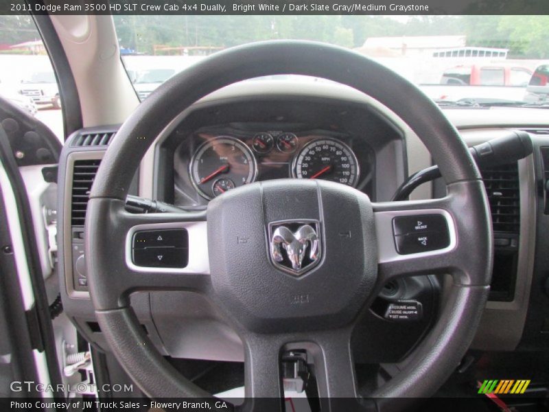 Bright White / Dark Slate Gray/Medium Graystone 2011 Dodge Ram 3500 HD SLT Crew Cab 4x4 Dually