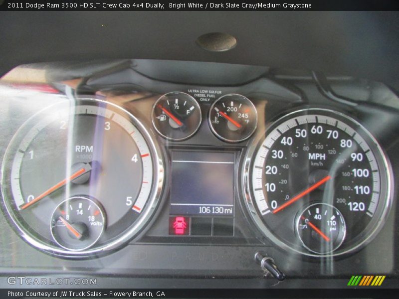 Bright White / Dark Slate Gray/Medium Graystone 2011 Dodge Ram 3500 HD SLT Crew Cab 4x4 Dually