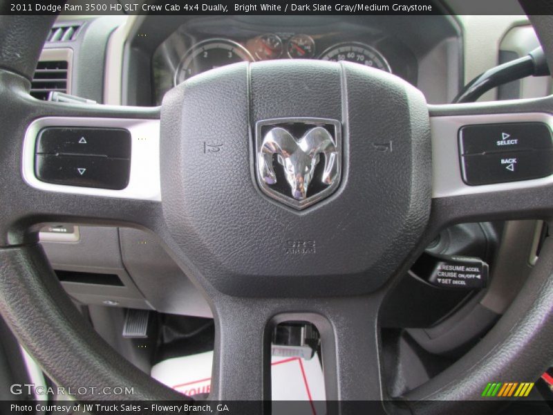 Bright White / Dark Slate Gray/Medium Graystone 2011 Dodge Ram 3500 HD SLT Crew Cab 4x4 Dually