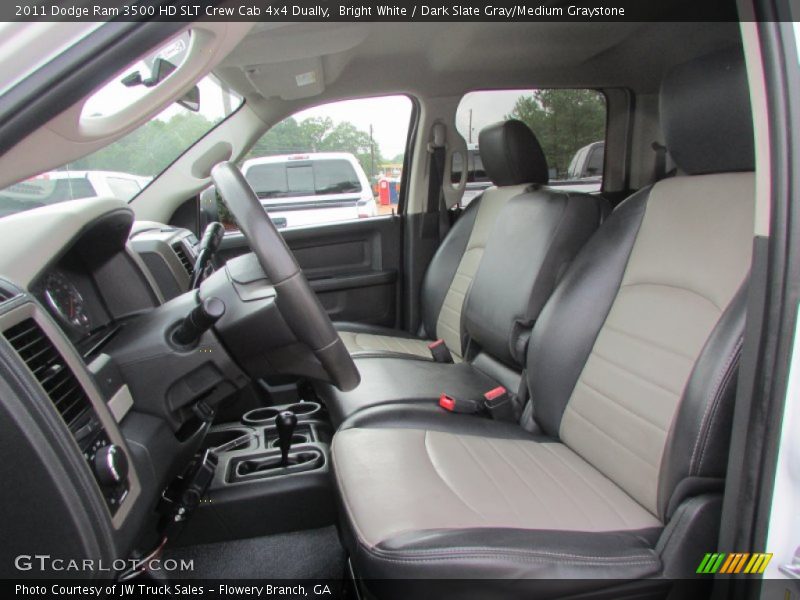 Bright White / Dark Slate Gray/Medium Graystone 2011 Dodge Ram 3500 HD SLT Crew Cab 4x4 Dually