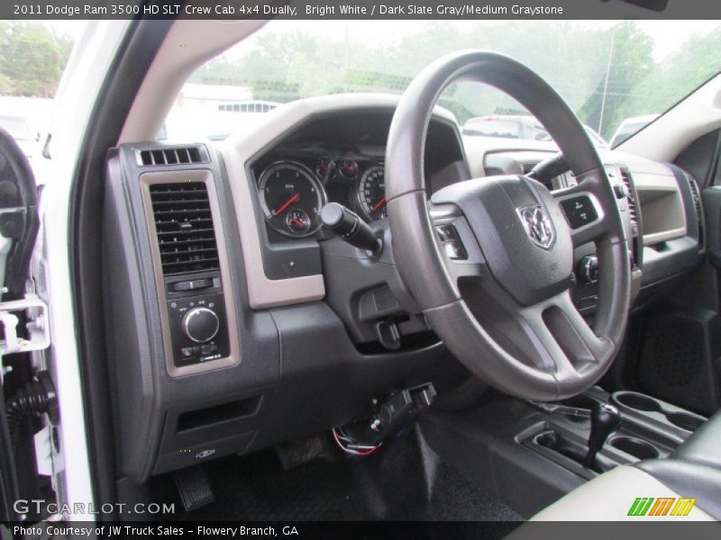 Bright White / Dark Slate Gray/Medium Graystone 2011 Dodge Ram 3500 HD SLT Crew Cab 4x4 Dually