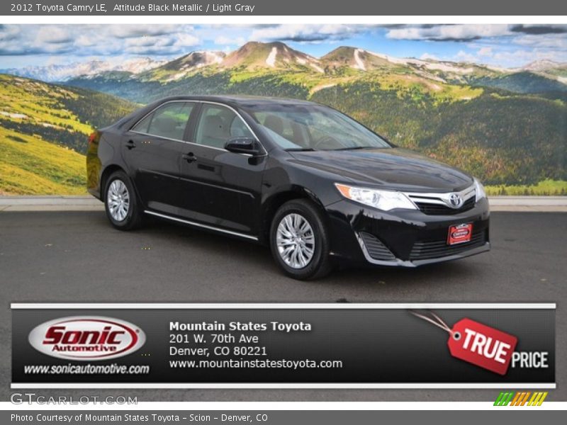 Attitude Black Metallic / Light Gray 2012 Toyota Camry LE