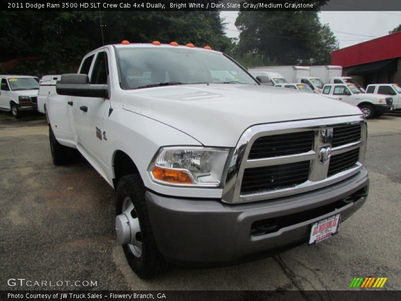 Bright White / Dark Slate Gray/Medium Graystone 2011 Dodge Ram 3500 HD SLT Crew Cab 4x4 Dually