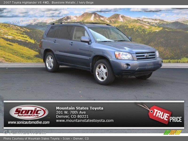 Bluestone Metallic / Ivory Beige 2007 Toyota Highlander V6 4WD