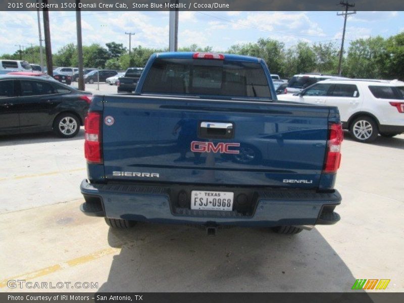 Stone Blue Metallic / Cocoa/Dune 2015 GMC Sierra 1500 Denali Crew Cab
