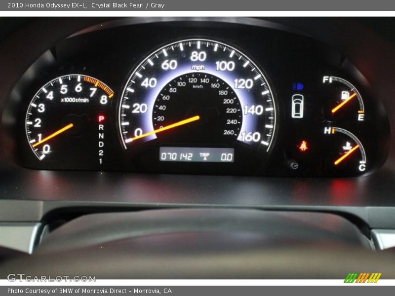 Crystal Black Pearl / Gray 2010 Honda Odyssey EX-L