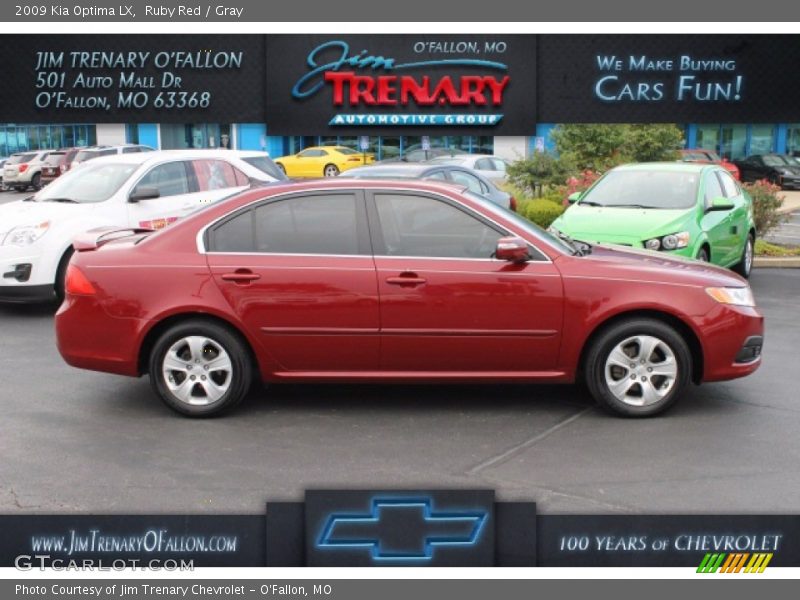 Ruby Red / Gray 2009 Kia Optima LX