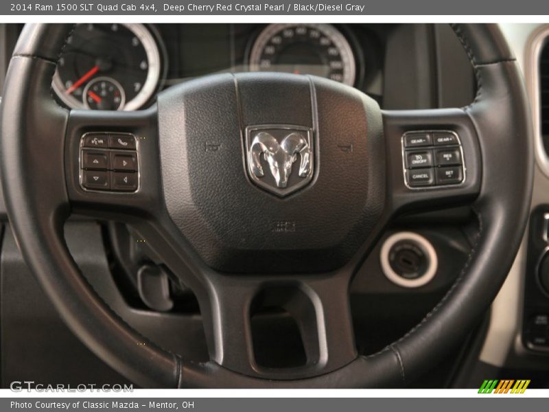 Deep Cherry Red Crystal Pearl / Black/Diesel Gray 2014 Ram 1500 SLT Quad Cab 4x4
