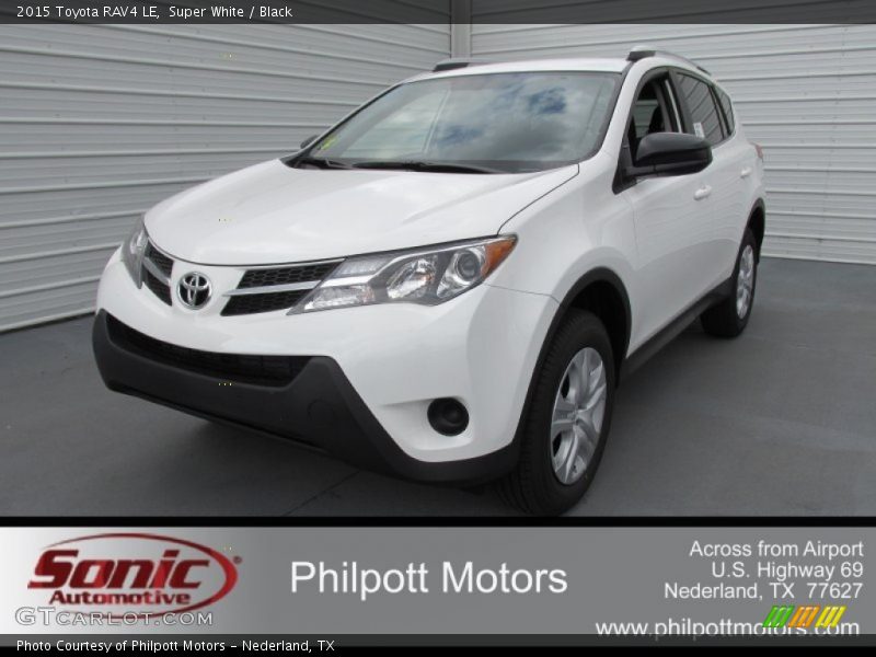 Super White / Black 2015 Toyota RAV4 LE