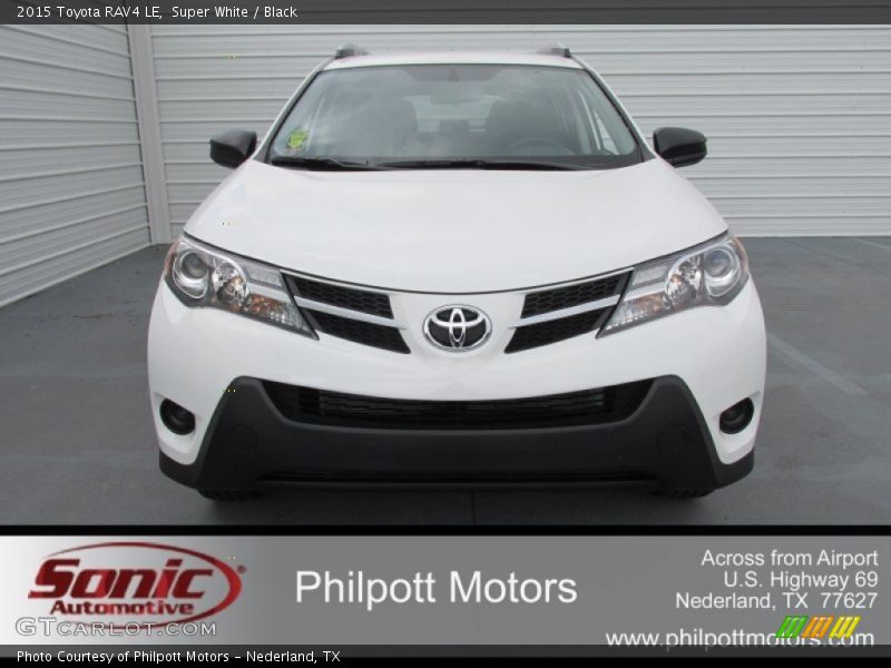 Super White / Black 2015 Toyota RAV4 LE