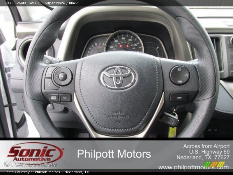 Super White / Black 2015 Toyota RAV4 LE